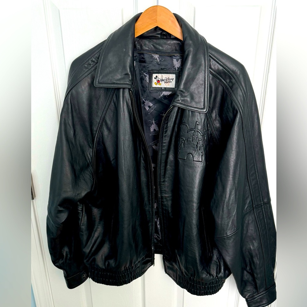 Walt Disney World 30th Anniversary Black Leather Jacket